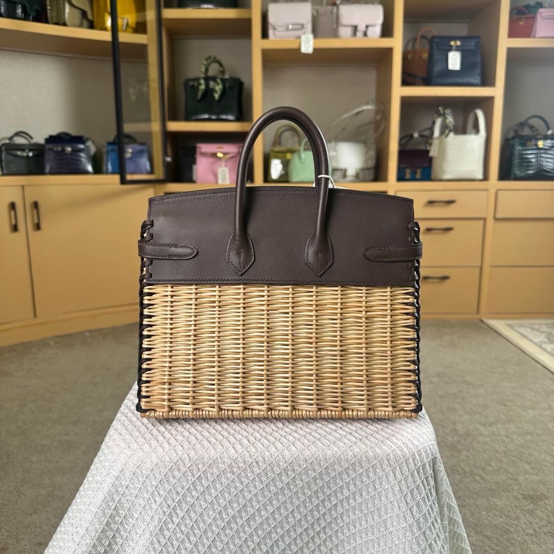 Hermès Picnic Sellier Birkin 25 Rouge Sellier Swift Palladium Hardware